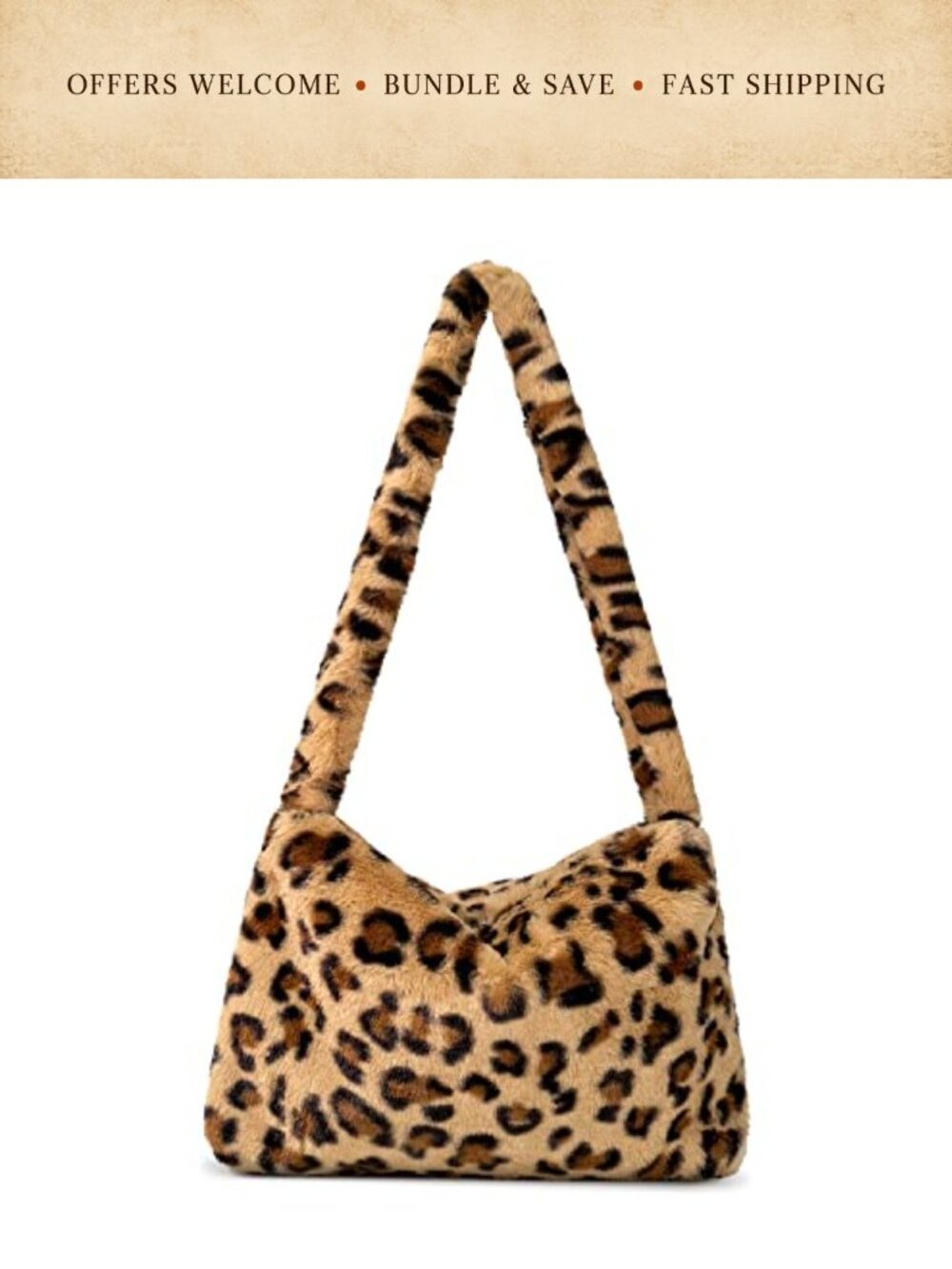 Fuzzy Tote Bag Fluffy Shoulder Hobo Faux Fur Purse Large Cute Plush